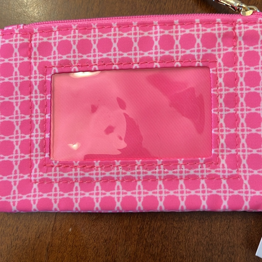 Lilly Pulitzer pink ID case with keychain - Picture 4 of 6